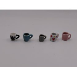 1 stk Gr� krus i porcel�n (brugt) 1:12