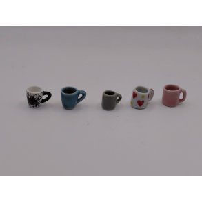 1 stk Gr� krus i porcel�n (brugt) 1:12