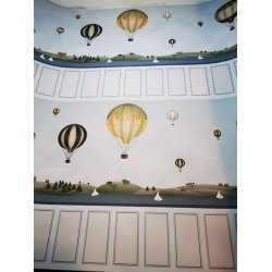 Stort ark tapet lyseblt med luftballoner (nyt)