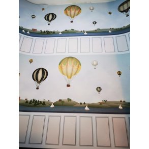 Stort ark tapet lyseblt med luftballoner (nyt)