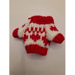 Rd og hvid strikketrje (ny)