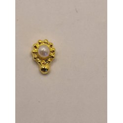 Pynt i metal med perle (ny)