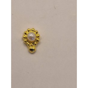 Pynt i metal med perle (ny)