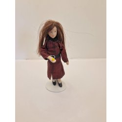 Knap gul, bl, brun  0,4 cm (ny)