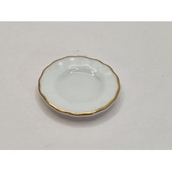 Tallerken med mnster og guldkant (2,4 cm)(brugt)