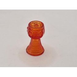 Orange "Rmer" glas i plastik (gammel)