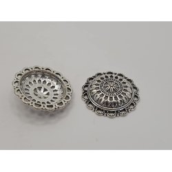 1 stk dekorations plade/skl i metal (2,7 cm)(ny)