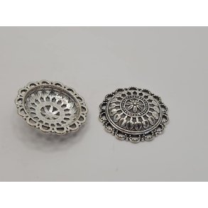 1 stk dekorations plade/skl i metal (2,7 cm)(ny)