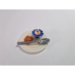 Tallerken med indhold (brugt)