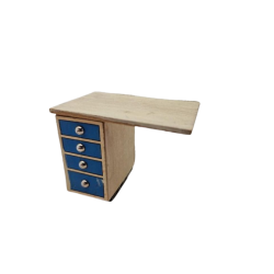 Kkken sidebord med skuffer. Lundby (brugt/malet)