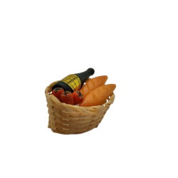 Kurv med champagne og brd (brugt)