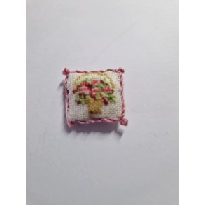 Pude med blomster 2,5 x 2,5 cm (hndlavet)