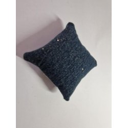 Demin pude med glimmer 7,5 x7 cm (brugt)