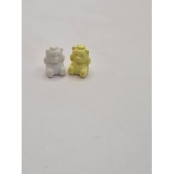 2 sm bamser i plastik (brugte)