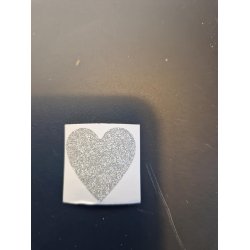 10 stk slv glimmer hjerter (nye)