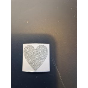 10 stk s�lv glimmer hjerter (nye)