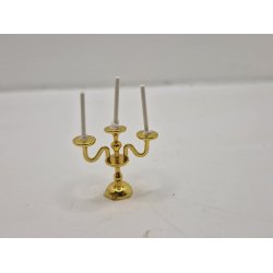 3 armet kandelaber/lysestage i metal inkl lys (ny)