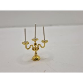 3 armet kandelaber/lysestage i metal inkl lys (ny)