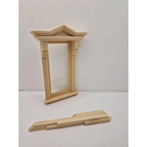 Victoriansk vindue i umalet tr med rigtig rude i glas (nyt)