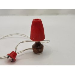 Bordlampe med tr fod. Med Lundby stik (gammel)