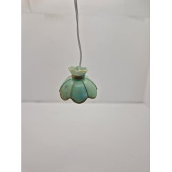 Grn tulipan Loftlampe med Lundby stik (gammel)