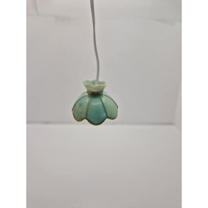 Grn tulipan Loftlampe med Lundby stik (gammel)