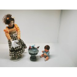 Lille bl fugl i resin (ny)