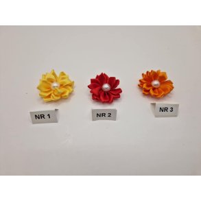 Rosette med perle (ny)  4 cm