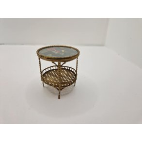 Bord i tin med glas plade (antik) (muligvis Filliree eller Erhard & Shne)