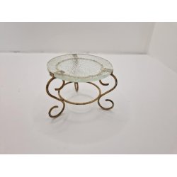 Rundt bord med glas plade (vintage)