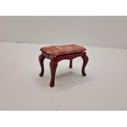 Skammel i tr med stof pude (brugt)