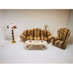 Sofa til dukkehus scala 1:12 (hndlavet)
