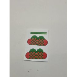 Klip selv jule hjerte rd/grn (nyt)