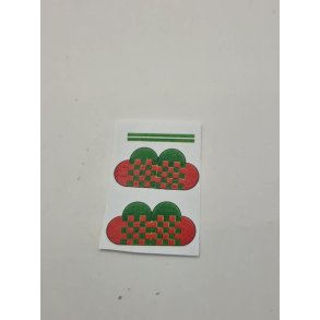 Klip selv jule hjerte rd/grn (nyt)