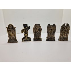 1 stk Halloween gravsten i resin 7x 4 cm (nyt)