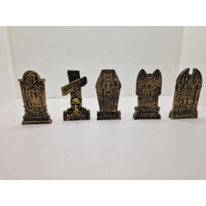 1 stk Halloween gravsten i resin 7x 4 cm (nyt)