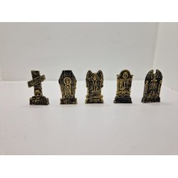 1 stk  Halloween gravsten i resin 5 x 2,5 cm (ny)