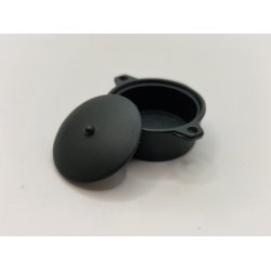 Sort gryde med lg i "stbejern" (ny)