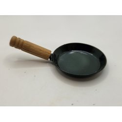 Stege pande i metal med tr hndtag (brugt/som ny)