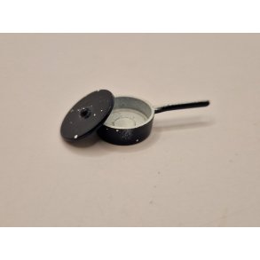 Lille marinebl gryde i metal (brugt)