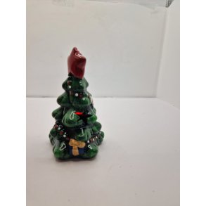 Juletr med lys i porceln (brugt/lidt defekt)