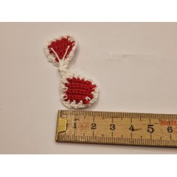 2 grydelapper rde/hvide (hndlavet)