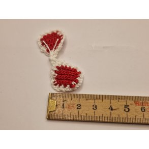 2 grydelapper rde/hvide (hndlavet)