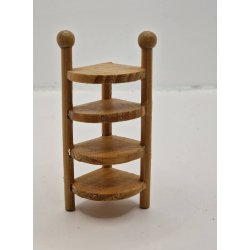 Hjrne reol i lakeret tr (brugt)