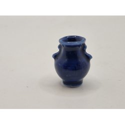 Bl vase i porceln (brugt)