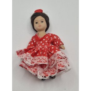 Dukke i porceln med tj (brugt) 8,5 cm