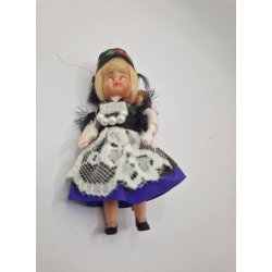 Dukke i folkedragt (vintage) 9 cm