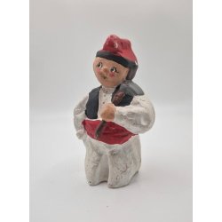 Dukke i gips, i folkedragt fra Ibiza (vintage) 11 cm