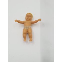 Baby dukke i plastik (brugt) 4 cm