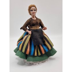 Dukke dame i hrd plastik (vintage) Hjde 12,5 cm 